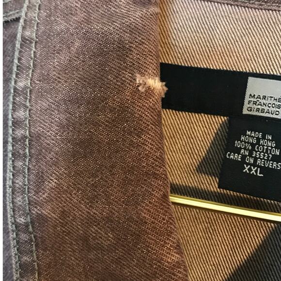 Marithe Francois Girbaud Vintage Brown Jean Jacket XXL Button Front - Picture 10 of 11